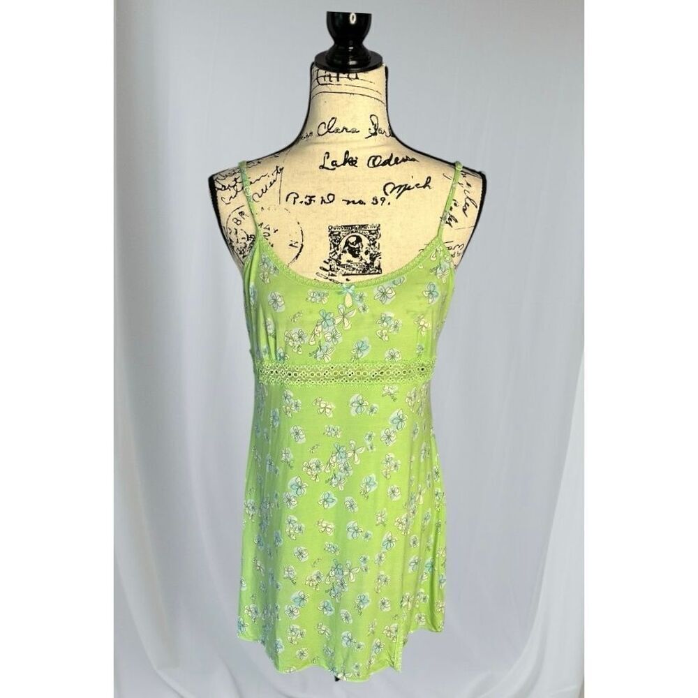 Vintage Victoria's Secret Angels Women's Large Green Slip Dress Mini Sleeveless